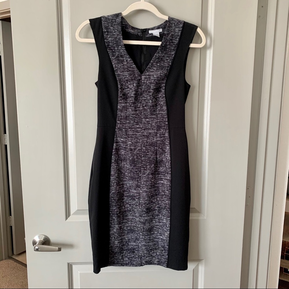 H&M Black and Grey Sheath Dress